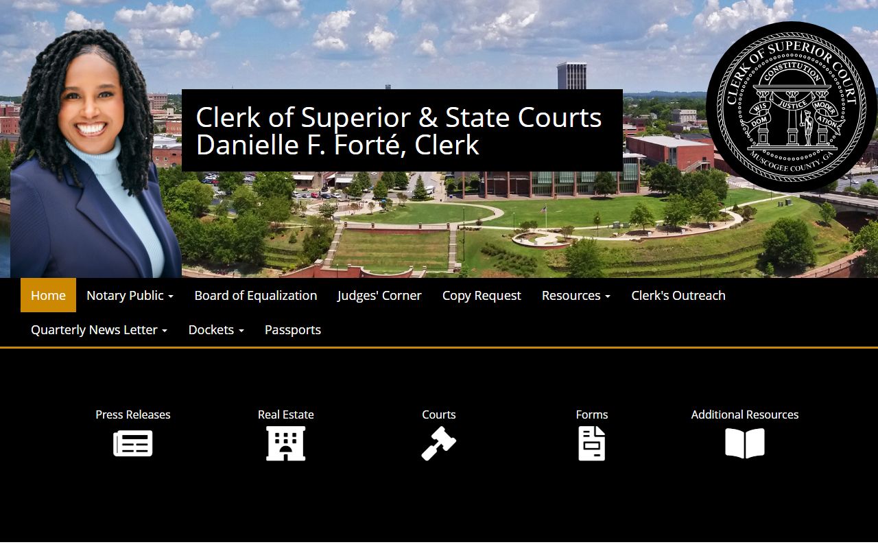 Muscogee County Clerk of Courts website for real estate records
