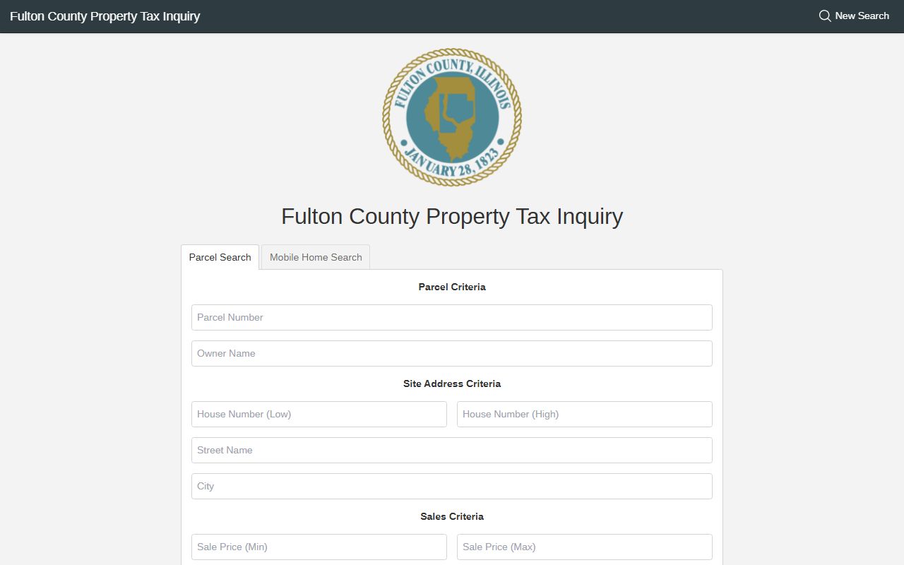 Fulton County property tax search portal showing assessment data