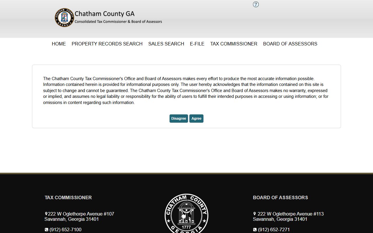 Chatham County Tax Commissioner website