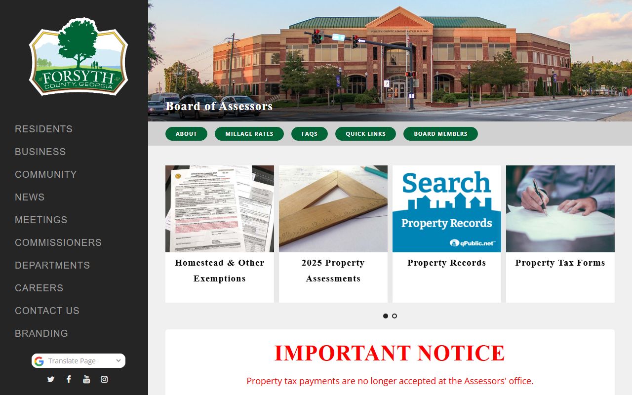 Forsyth County Board of Assessors website