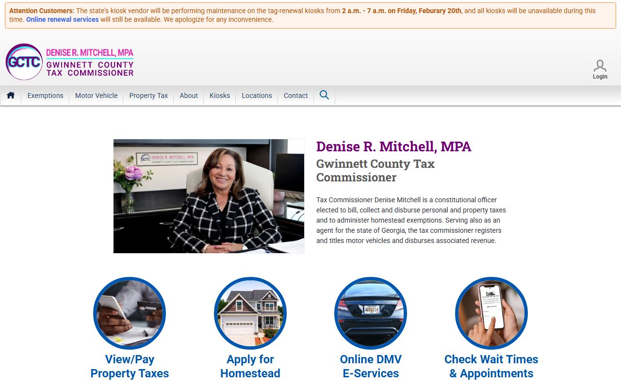 Gwinnett County Tax Commissioner website with online payment options