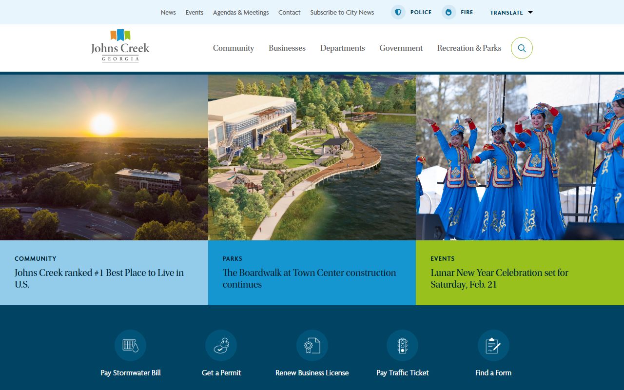 City of Johns Creek official website