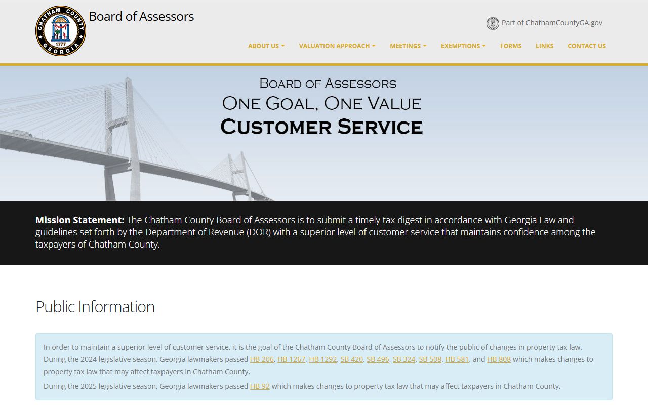 Chatham County Board of Assessors website