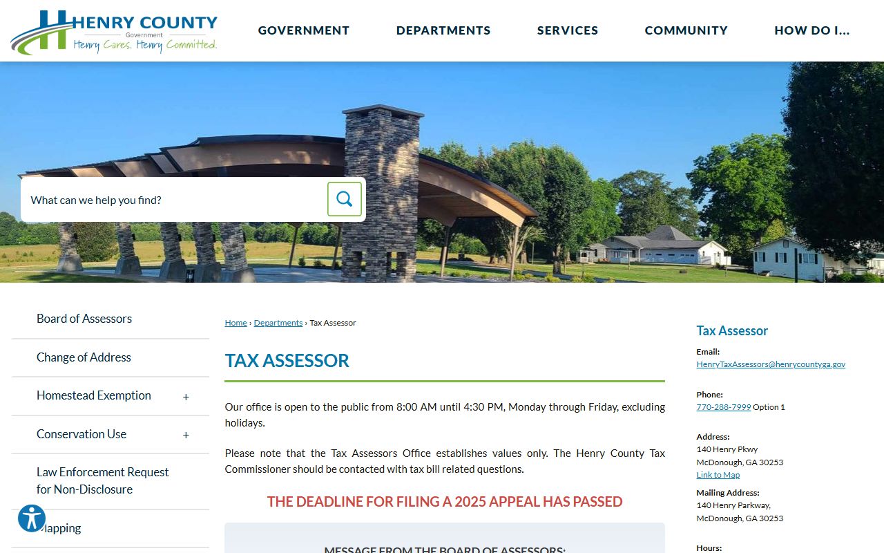 Henry County Tax Assessor website