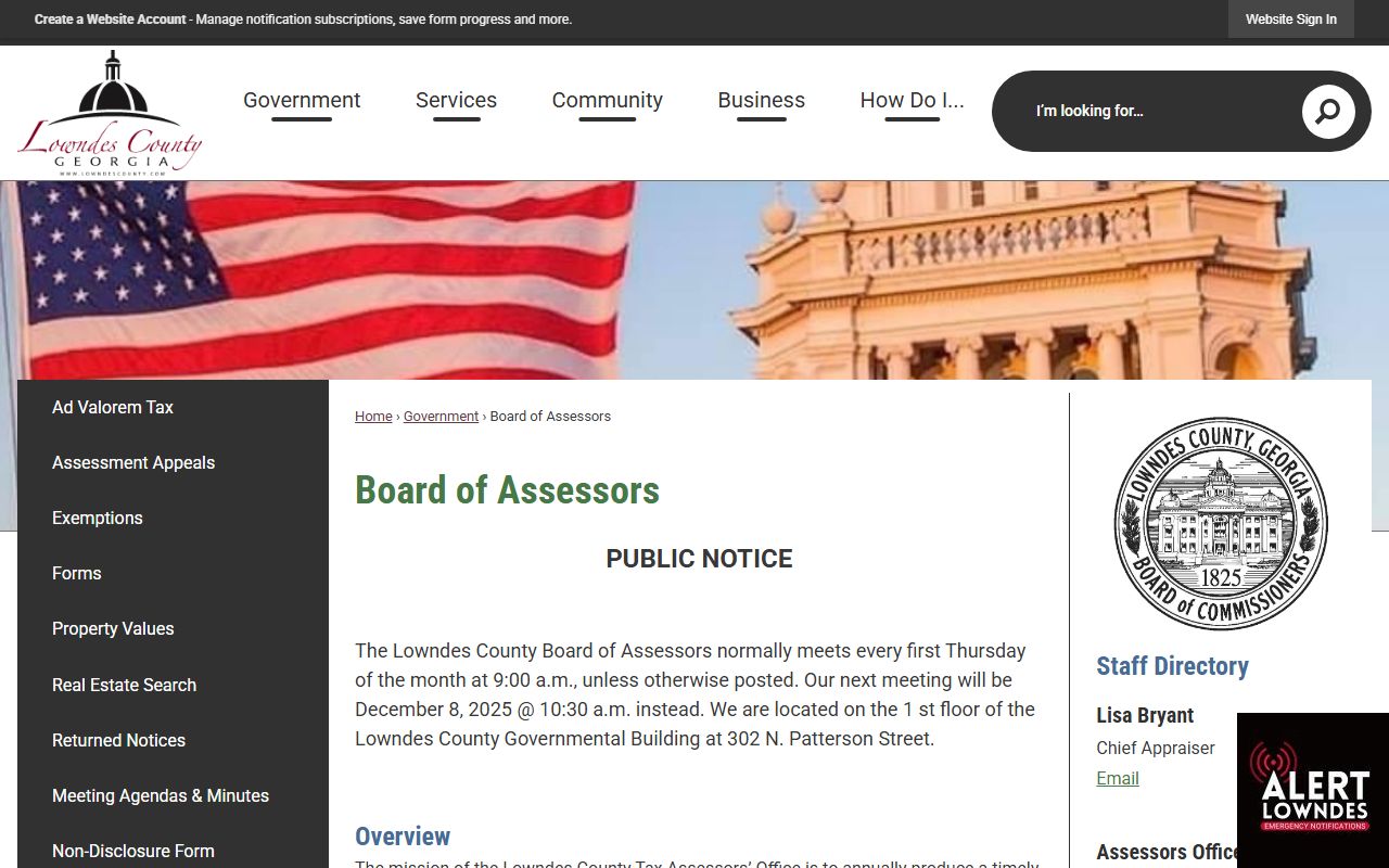 Lowndes County Board of Assessors website